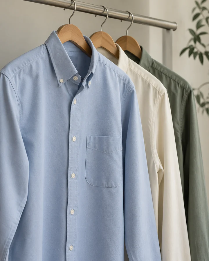 Shirts hanging on a rack